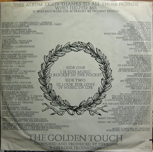 Cerrone : Cerrone IV - The Golden Touch (LP, Album, RI)