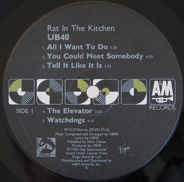 UB40 : Rat In The Kitchen (LP, Album, Ind)