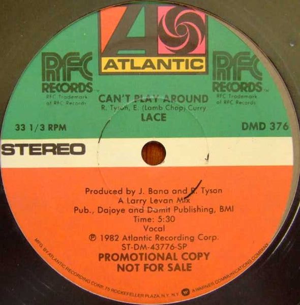 Lace : Can't Play Around (12", Promo)