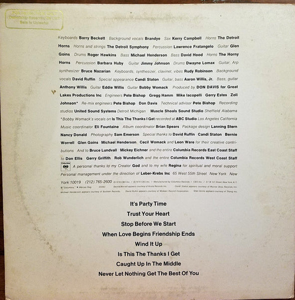 Bobby Womack : Pieces (LP, Album, Ter)