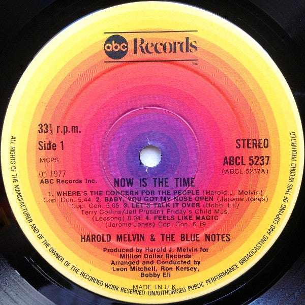 Harold Melvin And The Blue Notes : Now Is The Time (LP, Album)