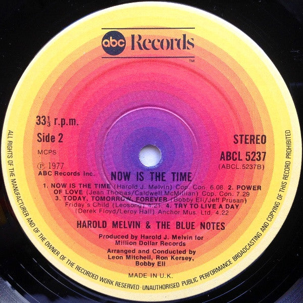 Harold Melvin And The Blue Notes : Now Is The Time (LP, Album)