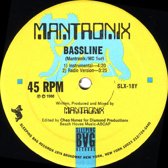 Mantronix : Bassline (12", Single)