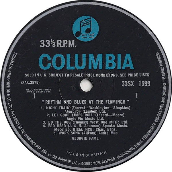 Georgie Fame : Rhythm And Blues At The Flamingo (LP, Album, Mono)