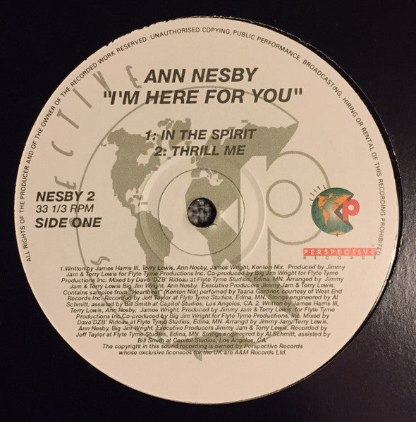 Ann Nesby : I'm Here For You (12", EP, Promo, Smplr)