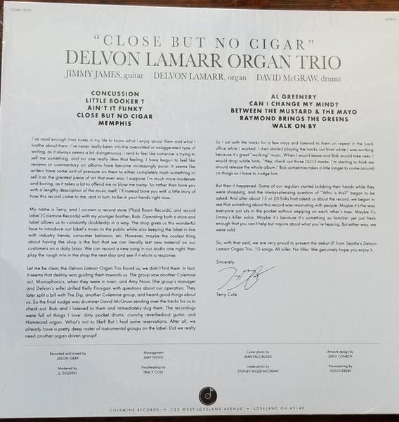 Delvon Lamarr Organ Trio : Close But No Cigar (LP, Album, RE, RP)