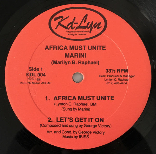 Marini (3) : Africa Must Unite / Let's Get It On (12")