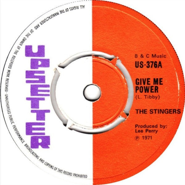 The Stingers : Give Me Power (7", Single,  4-)