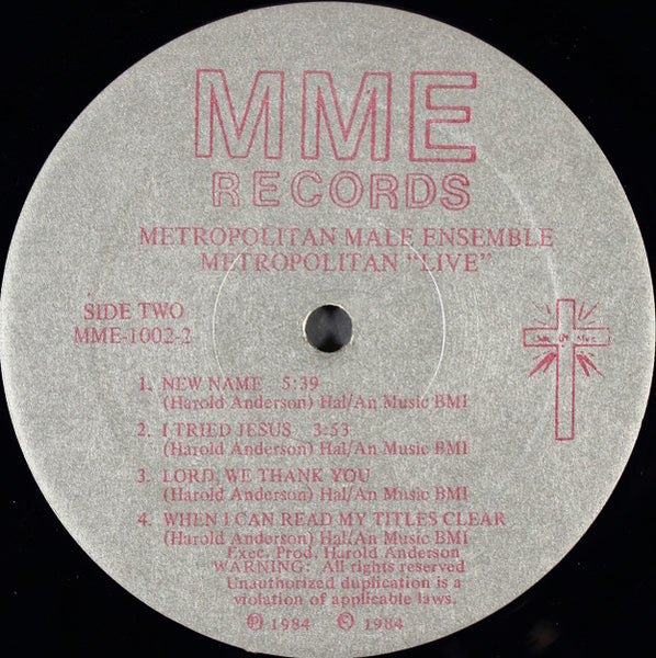 The Metropolitan Male Ensemble* : Live! (LP)