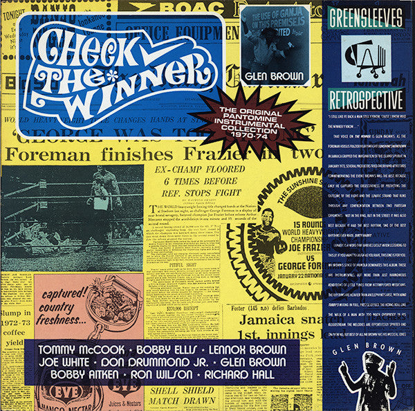 Glen Brown : Check The Winner (The Original Pantomine Instrumental Collection 1970-74) (LP, Comp)