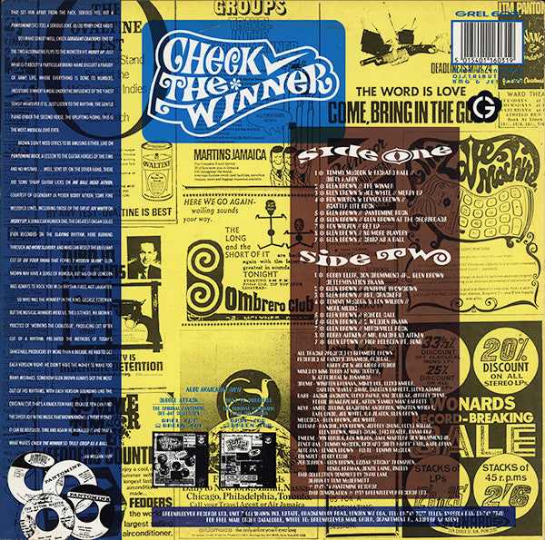 Glen Brown : Check The Winner (The Original Pantomine Instrumental Collection 1970-74) (LP, Comp)