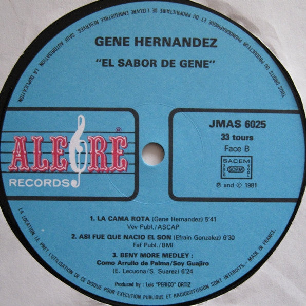 Gene Hernandez* : El Sabor De Gene (LP, Album)