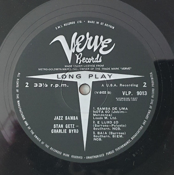 Stan Getz - Charlie Byrd : Jazz Samba (LP, Album, Mono, RP)