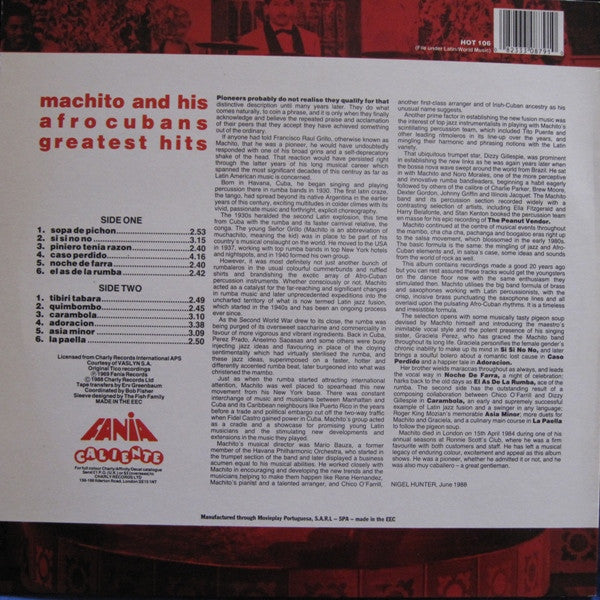 Machito & His Afro Cubans* : Greatest Hits (LP, Comp)