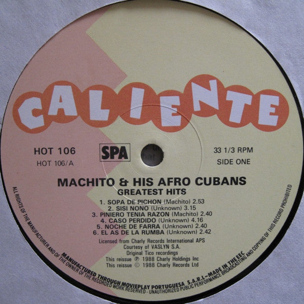 Machito & His Afro Cubans* : Greatest Hits (LP, Comp)