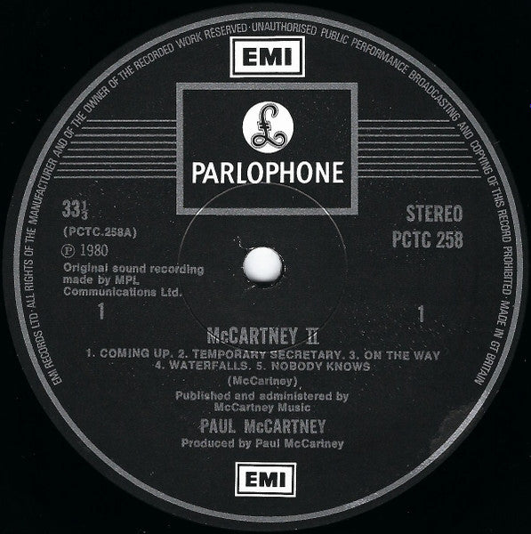 Paul McCartney : McCartney II (LP, Album, Gat)