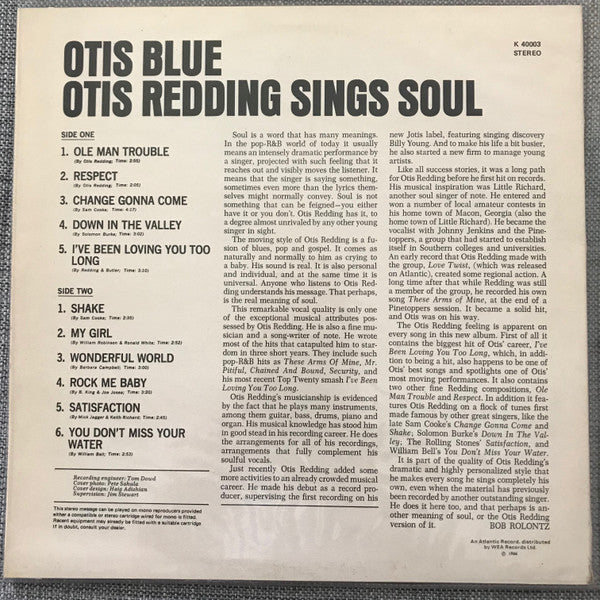 Otis Redding : Otis Blue / Otis Redding Sings Soul (LP, Album, RE)