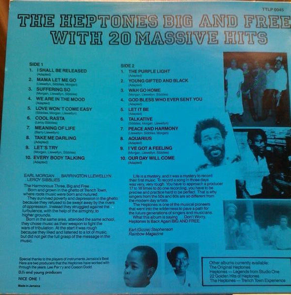 The Heptones : Big And Free With 20 Massive Hits (LP, Comp)