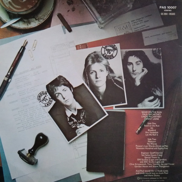 Wings (2) : Band On The Run (LP, Album, RE, Pos)