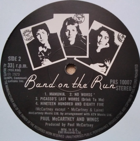 Wings (2) : Band On The Run (LP, Album, RE, Pos)
