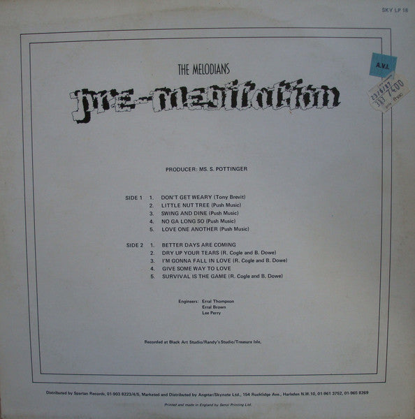 The Melodians : Pre-Meditation (LP, Album)