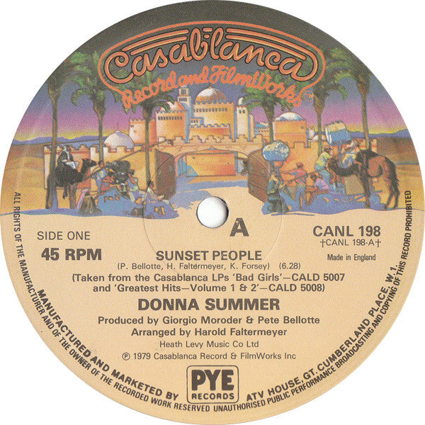 Donna Summer : Sunset People (12", Single)