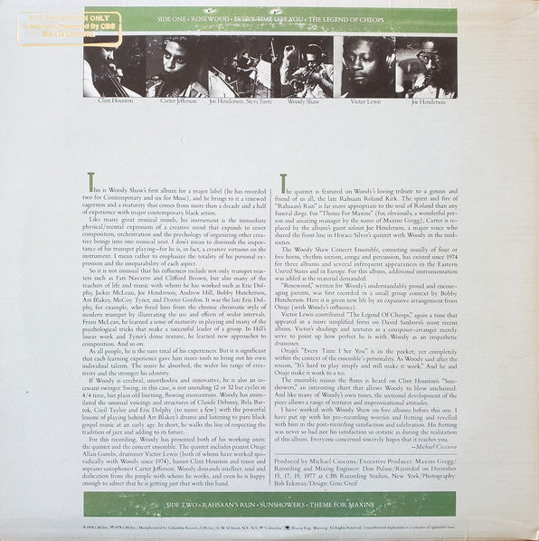 Woody Shaw : Rosewood (LP, Album, San)