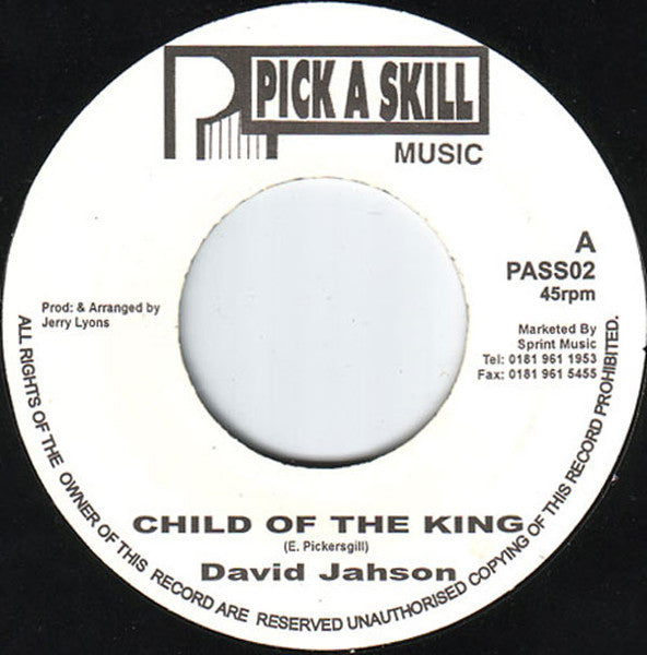 David Jahson : Child Of The King (7")