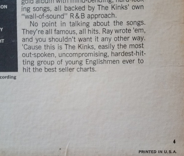 The Kinks : The Kinks Greatest Hits! (LP, Comp, Mono)