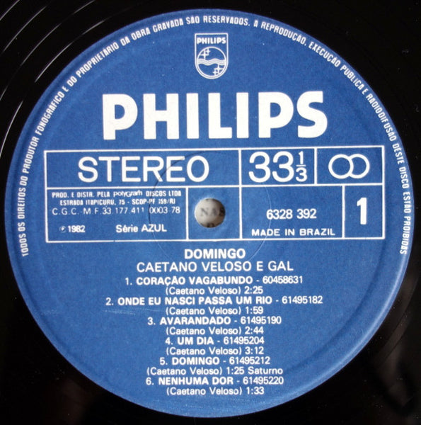 Gal Costa E Caetano Veloso : Domingo (LP, Album, RE)