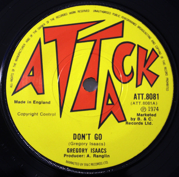 Gregory Isaacs / G. G. All Stars* : Don't Go / Dub Wise (7", Single)