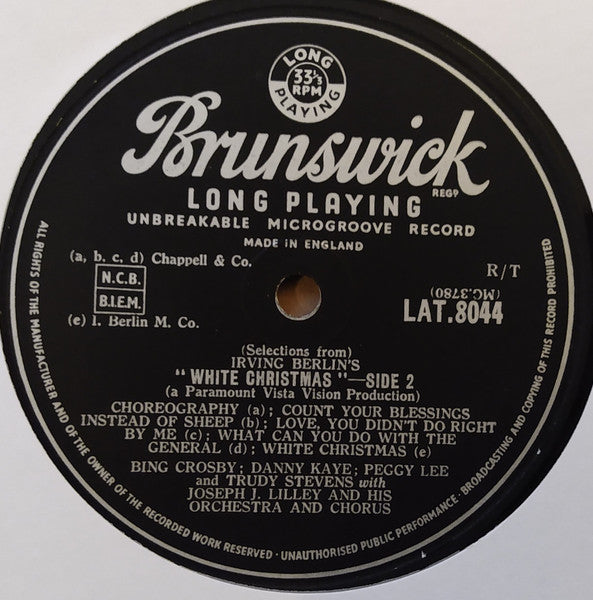 Irving Berlin, Bing Crosby, Danny Kaye (2) And Peggy Lee : Selections From Irving Berlin's White Christmas (LP, Lab)