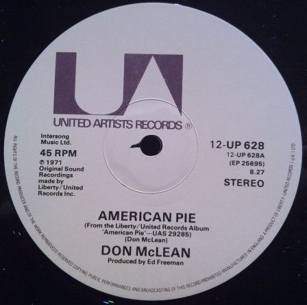 Don McLean : American Pie (12", Single)