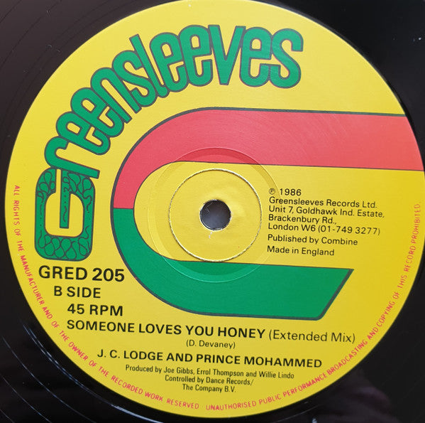 J. C. Lodge* : Someone Loves You Honey / Stay In Tonight (12")