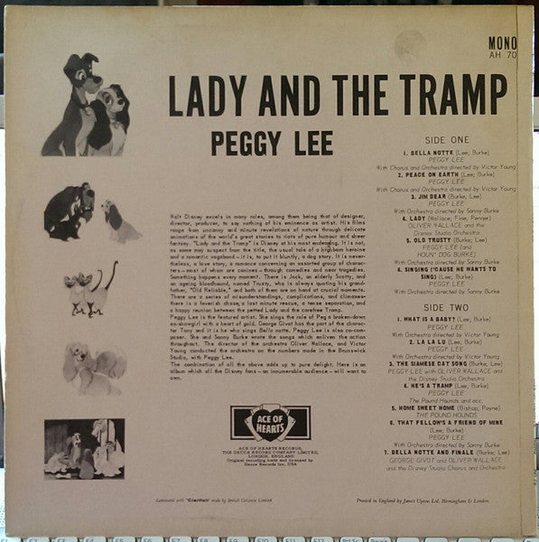 Peggy Lee : Songs From Walt Disney's Lady And The Tramp (LP, Mono)