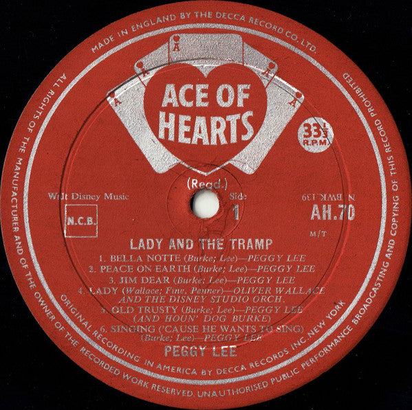 Peggy Lee : Songs From Walt Disney's Lady And The Tramp (LP, Mono)