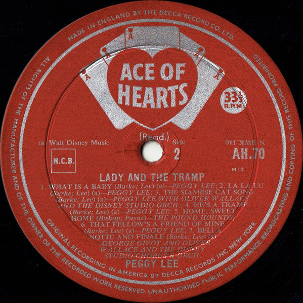Peggy Lee : Songs From Walt Disney's Lady And The Tramp (LP, Mono)