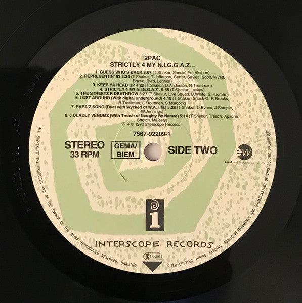 2Pac : Strictly 4 My N.I.G.G.A.Z... (LP, Album)