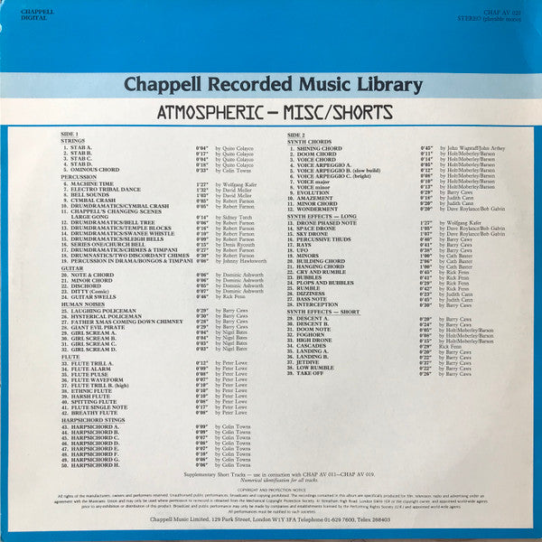 Various : Atmospheric - Misc/Shorts (LP)