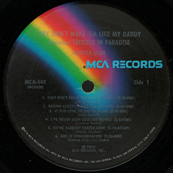 Loretta Lynn : They Don't Make 'Em Like My Daddy (LP, Album, Pin)