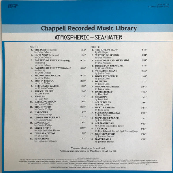 Various : Atmospheric - Sea/Water (LP)