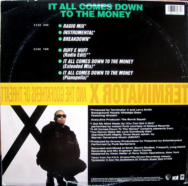 Terminator X & The Godfathers Of Threatt Featuring Whodini : It All Comes Down To The Money (12")
