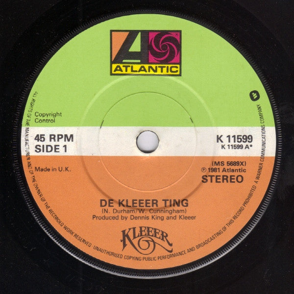 Kleeer : De Kleeer Ting / Running Back To You (7")