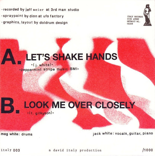 The White Stripes : Let's Shake Hands (7", Single, Ltd, Num, RE)