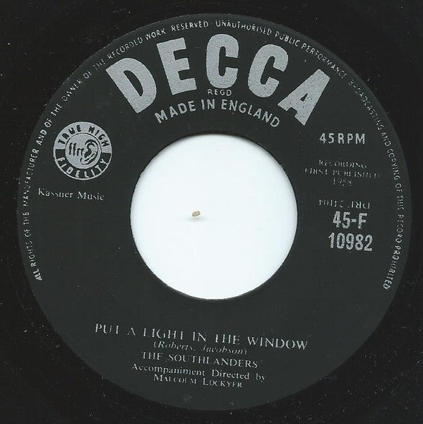 The Southlanders : Put A Light In The Window (7")