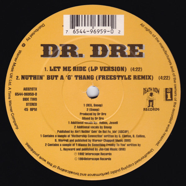 Dr. Dre : Let Me Ride / Nuthin' But A 'G' Thang (12")