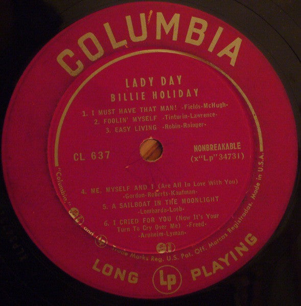 Billie Holiday : Lady Day (LP, Comp, Mono)