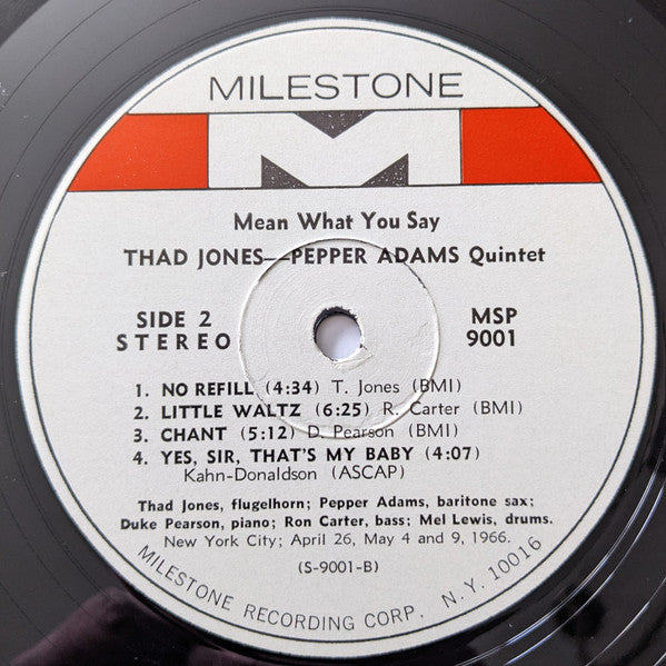 Thad Jones / Pepper Adams Quintet : Mean What You Say (LP, Album)
