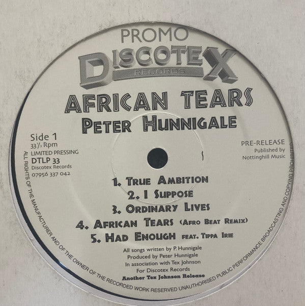 Peter Hunnigale : African Tears (LP, Album, Promo)