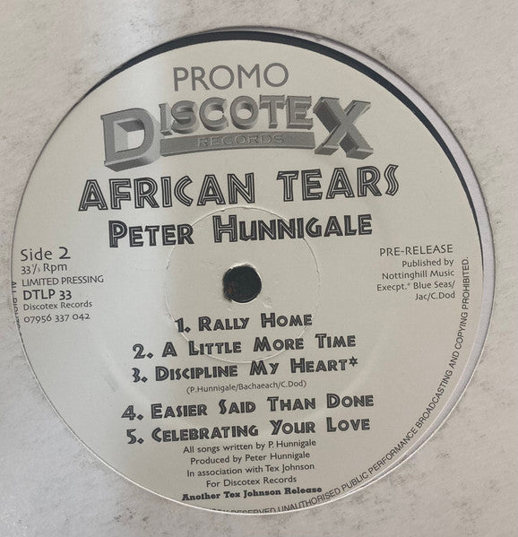 Peter Hunnigale : African Tears (LP, Album, Promo)